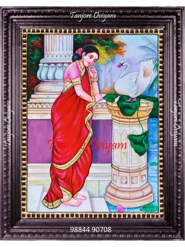 Hamsa Damayanti Painting – Damayanti Tanjore Painting